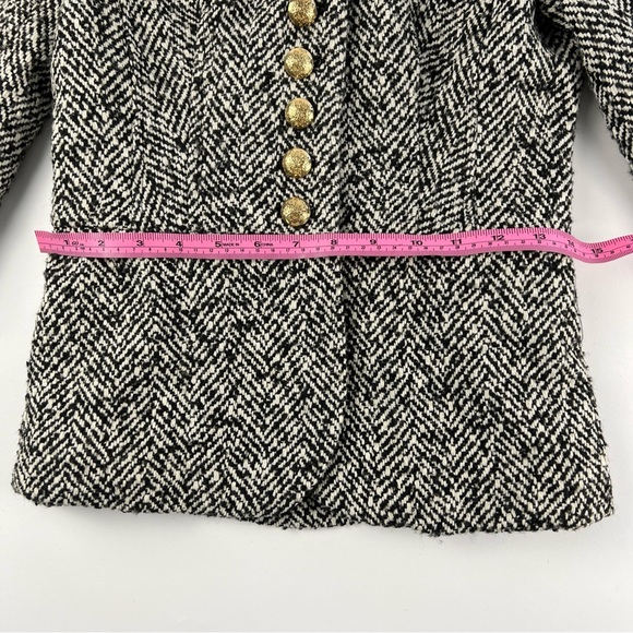 Victoria’s Secret Tweed Pea Coat Size 0 Black snd White Wool Blend Jacket - Picture 11 of 15